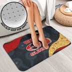 Personalized Suns Football Bathroom Set Easter Egg Pattern Red Yellow Tribal Dot Art Style