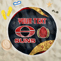 Personalized Suns Football Beach Blanket Easter Egg Pattern Red Yellow Tribal Dot Art Style