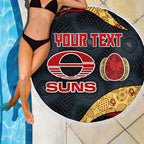 Personalized Suns Football Beach Blanket Easter Egg Pattern Red Yellow Tribal Dot Art Style