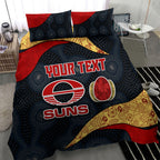 Personalized Suns Football Bedding Set Easter Egg Pattern Red Yellow Tribal Dot Art Style