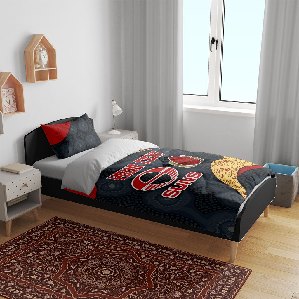 Personalized Suns Football Bedding Set Easter Egg Pattern Red Yellow Tribal Dot Art Style