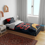 Personalized Suns Football Bedding Set Easter Egg Pattern Red Yellow Tribal Dot Art Style