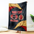 Personalized Suns Football Blanket Easter Egg Pattern Red Yellow Tribal Dot Art Style