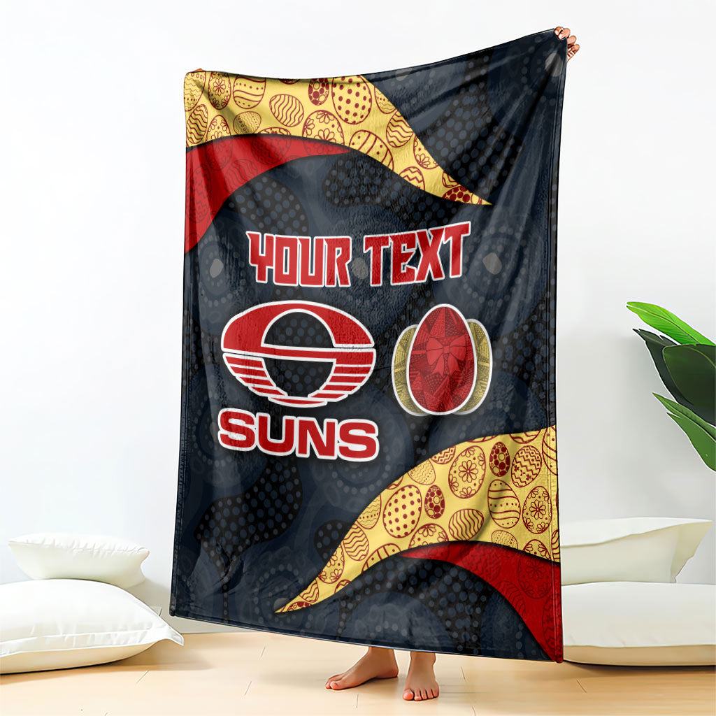 Personalized Suns Football Blanket Easter Egg Pattern Red Yellow Tribal Dot Art Style