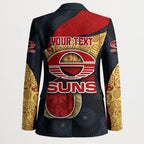 Personalized Suns Football Blazer Easter Egg Pattern Red Yellow Tribal Dot Art Style