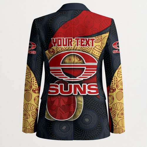 Personalized Suns Football Blazer Easter Egg Pattern Red Yellow Tribal Dot Art Style