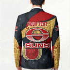 Personalized Suns Football Blazer Easter Egg Pattern Red Yellow Tribal Dot Art Style