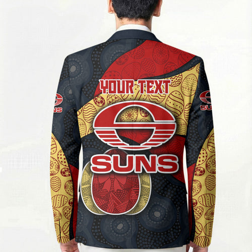 Personalized Suns Football Blazer Easter Egg Pattern Red Yellow Tribal Dot Art Style