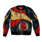 Personalized Suns Football Bomber Jacket Easter Egg Pattern Red Yellow Tribal Dot Art Style