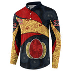 Personalized Suns Football Button Sweatshirt Easter Egg Pattern Red Yellow Tribal Dot Art Style