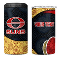 Personalized Suns Football 4 in 1 Can Cooler Tumbler Easter Egg Pattern Red Yellow Tribal Dot Art Style