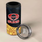 Personalized Suns Football 4 in 1 Can Cooler Tumbler Easter Egg Pattern Red Yellow Tribal Dot Art Style