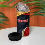 Personalized Suns Football 4 in 1 Can Cooler Tumbler Easter Egg Pattern Red Yellow Tribal Dot Art Style
