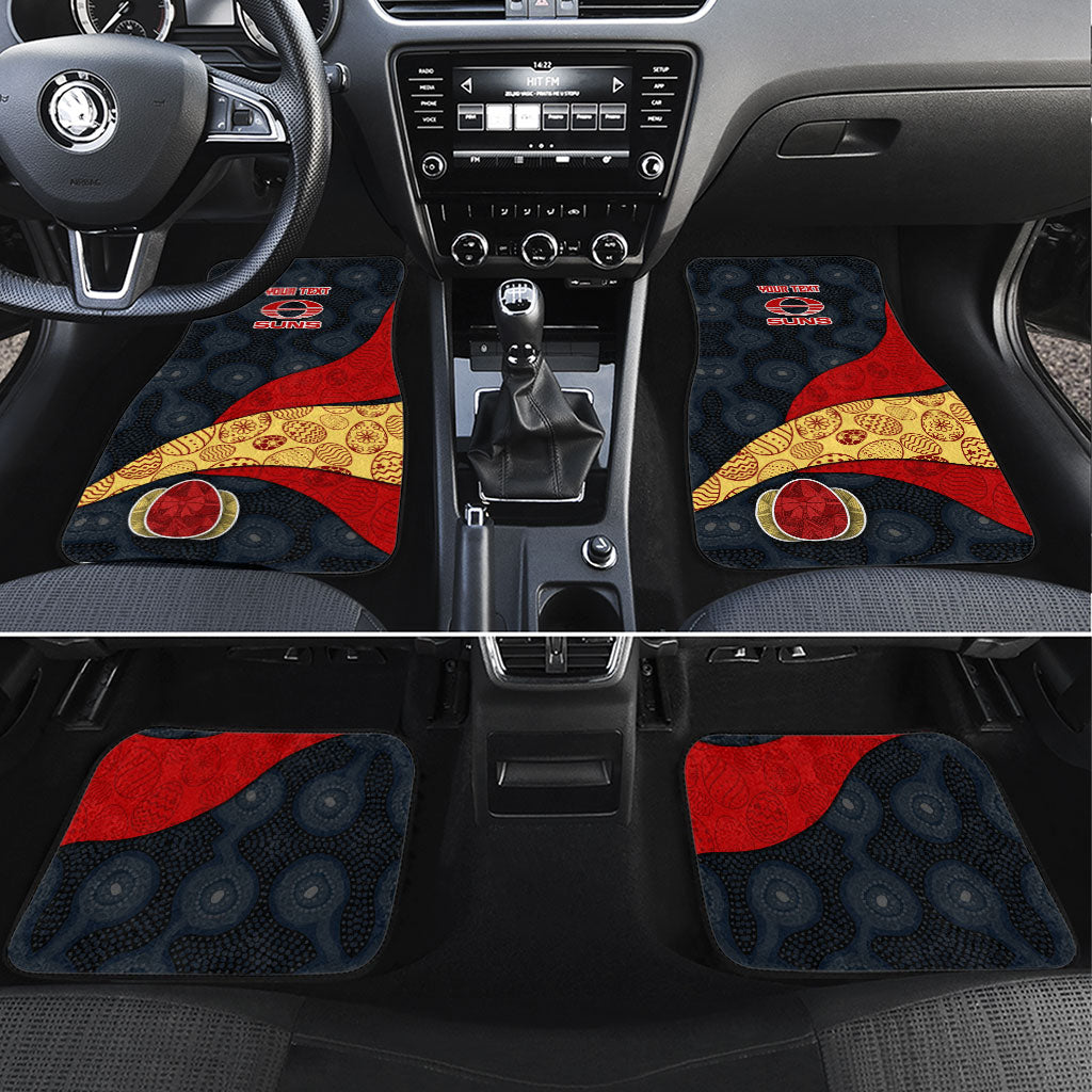 Personalized Suns Football Car Mats Easter Egg Pattern Red Yellow Tribal Dot Art Style