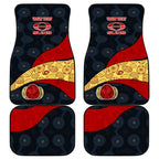 Personalized Suns Football Car Mats Easter Egg Pattern Red Yellow Tribal Dot Art Style