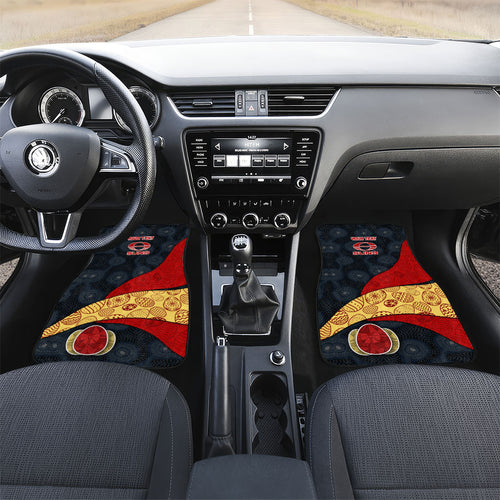 Personalized Suns Football Car Mats Easter Egg Pattern Red Yellow Tribal Dot Art Style