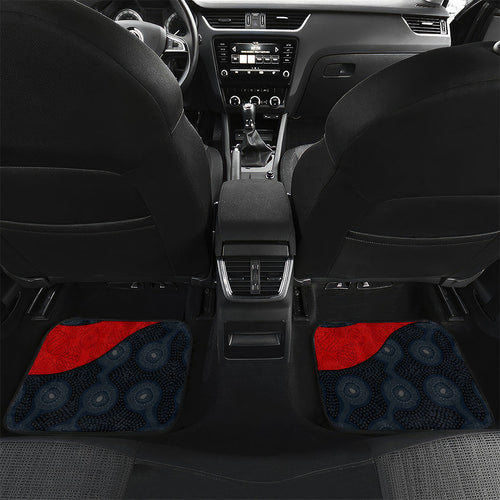 Personalized Suns Football Car Mats Easter Egg Pattern Red Yellow Tribal Dot Art Style