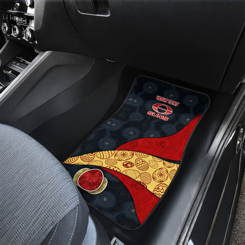 Personalized Suns Football Car Mats Easter Egg Pattern Red Yellow Tribal Dot Art Style