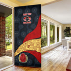 Personalized Suns Football Door Cover Easter Egg Pattern Red Yellow Tribal Dot Art Style