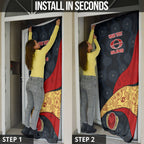 Personalized Suns Football Door Cover Easter Egg Pattern Red Yellow Tribal Dot Art Style