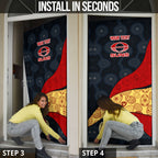 Personalized Suns Football Door Cover Easter Egg Pattern Red Yellow Tribal Dot Art Style