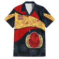 Personalized Suns Football Family Matching Tank Maxi Dress and Hawaiian Shirt Easter Egg Pattern Red Yellow Tribal Dot Art Style