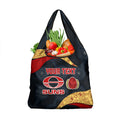 Personalized Suns Football Grocery Bag Easter Egg Pattern Red Yellow Tribal Dot Art Style