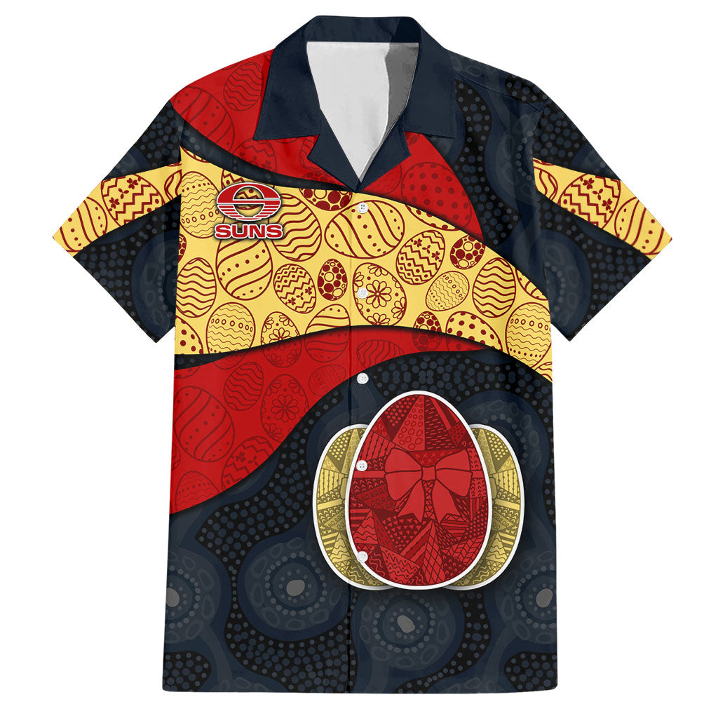 Personalized Suns Football Hawaiian Shirt Easter Egg Pattern Red Yellow Tribal Dot Art Style