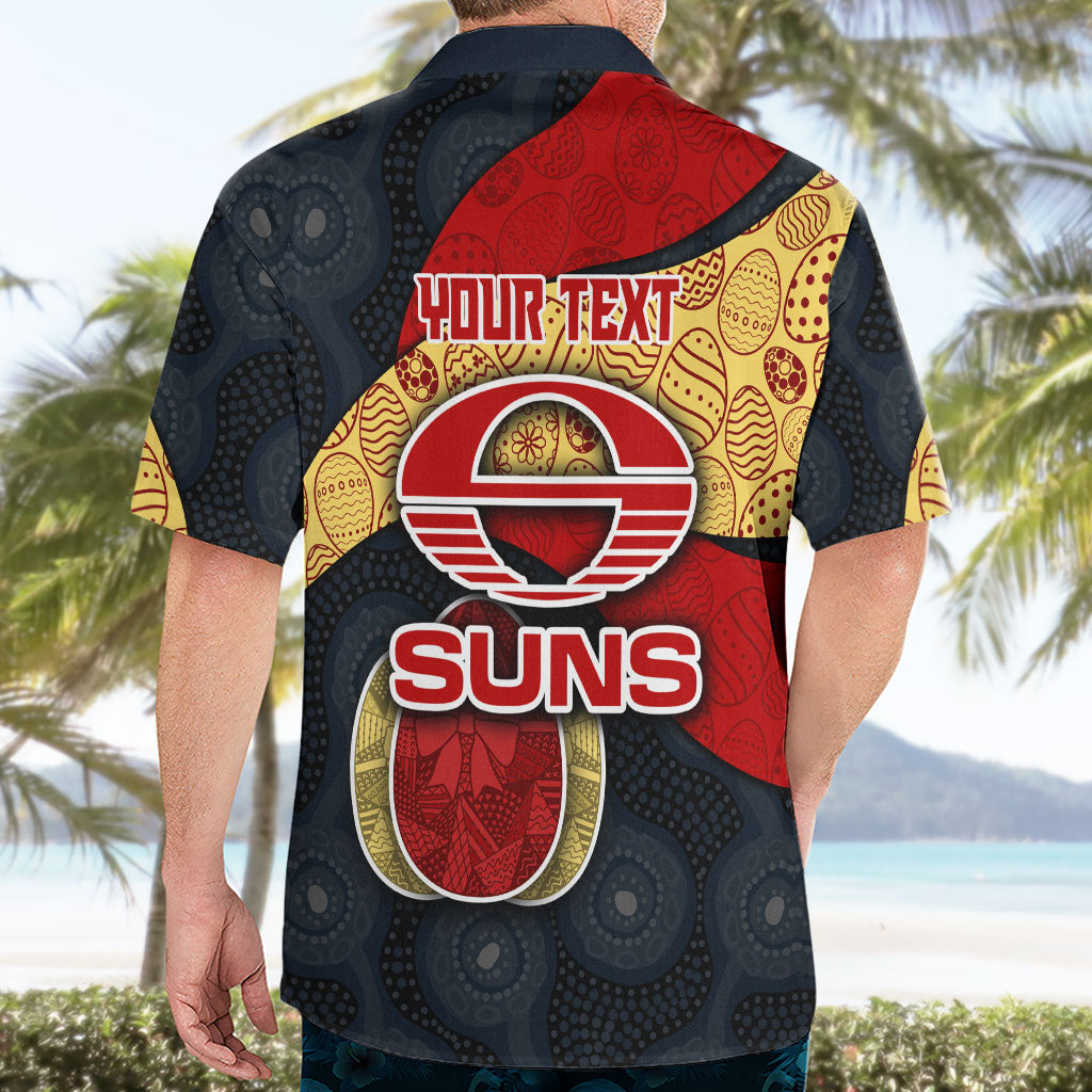 Personalized Suns Football Hawaiian Shirt Easter Egg Pattern Red Yellow Tribal Dot Art Style