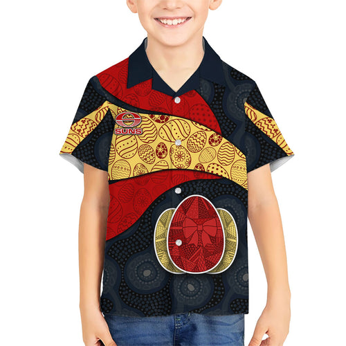 Personalized Suns Football Hawaiian Shirt Easter Egg Pattern Red Yellow Tribal Dot Art Style
