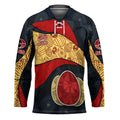 Personalized Suns Football Hockey Jersey Easter Egg Pattern Red Yellow Tribal Dot Art Style