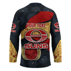 Personalized Suns Football Hockey Jersey Easter Egg Pattern Red Yellow Tribal Dot Art Style