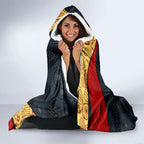 Personalized Suns Football Hooded Blanket Easter Egg Pattern Red Yellow Tribal Dot Art Style