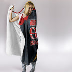 Personalized Suns Football Hooded Blanket Easter Egg Pattern Red Yellow Tribal Dot Art Style