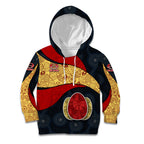 Personalized Suns Football Kid Hoodie Easter Egg Pattern Red Yellow Tribal Dot Art Style