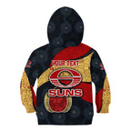 Personalized Suns Football Kid Hoodie Easter Egg Pattern Red Yellow Tribal Dot Art Style