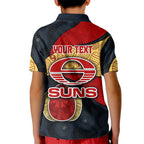 Personalized Suns Football Kid Polo Shirt Easter Egg Pattern Red Yellow Tribal Dot Art Style