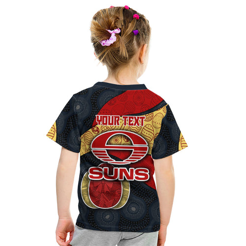 Personalized Suns Football Kid T Shirt Easter Egg Pattern Red Yellow Tribal Dot Art Style