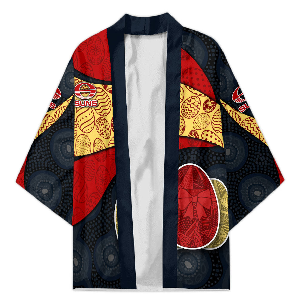 Personalized Suns Football Kimono Easter Egg Pattern Red Yellow Tribal Dot Art Style