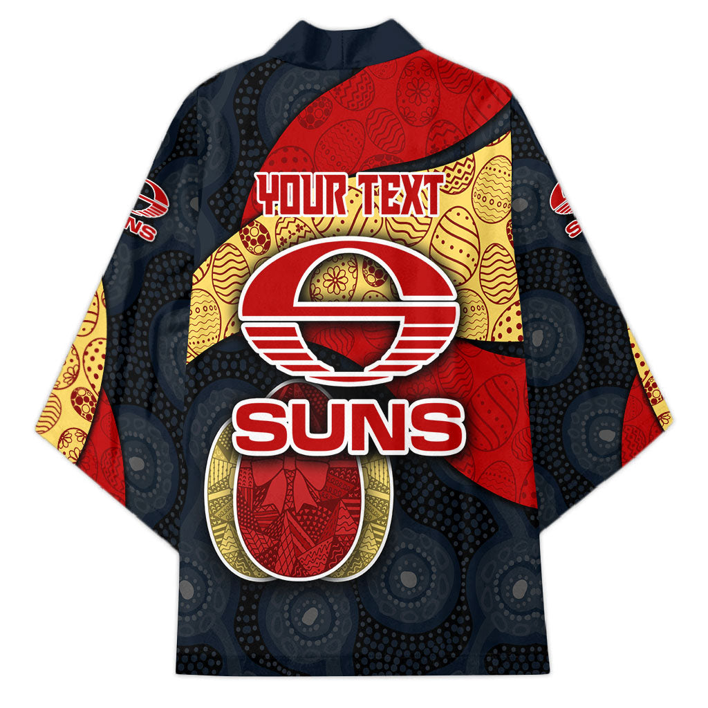 Personalized Suns Football Kimono Easter Egg Pattern Red Yellow Tribal Dot Art Style