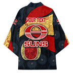 Personalized Suns Football Kimono Easter Egg Pattern Red Yellow Tribal Dot Art Style