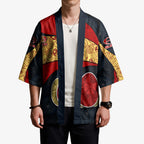 Personalized Suns Football Kimono Easter Egg Pattern Red Yellow Tribal Dot Art Style