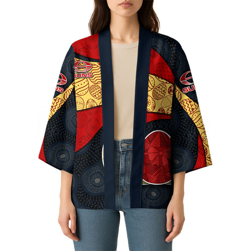 Personalized Suns Football Kimono Easter Egg Pattern Red Yellow Tribal Dot Art Style