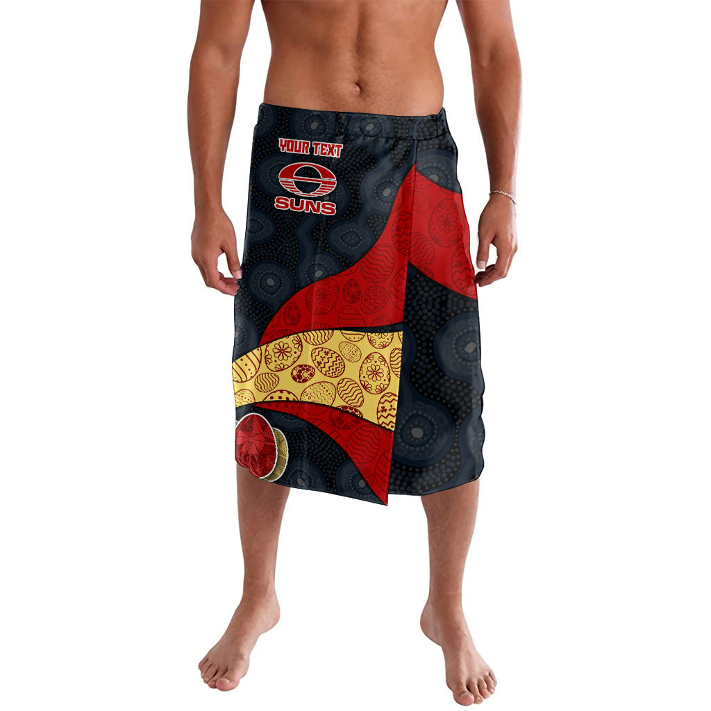 Personalized Suns Football Lavalava Easter Egg Pattern Red Yellow Tribal Dot Art Style