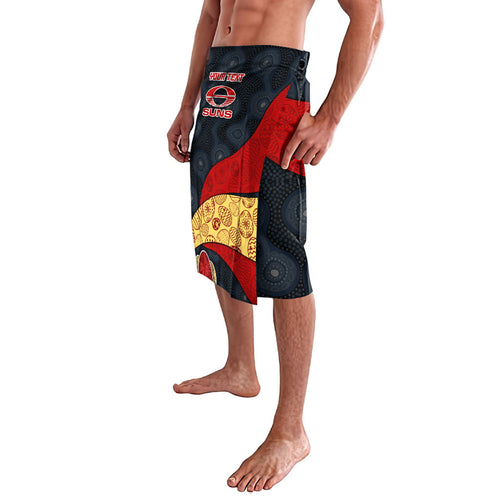 Personalized Suns Football Lavalava Easter Egg Pattern Red Yellow Tribal Dot Art Style