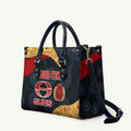 Personalized Suns Football Leather Bag Easter Egg Pattern Red Yellow Tribal Dot Art Style