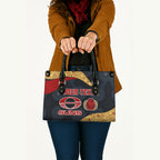 Personalized Suns Football Leather Bag Easter Egg Pattern Red Yellow Tribal Dot Art Style