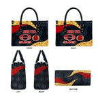 Personalized Suns Football Leather Bag Easter Egg Pattern Red Yellow Tribal Dot Art Style