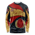 Personalized Suns Football Long Sleeve Shirt Easter Egg Pattern Red Yellow Tribal Dot Art Style