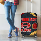 Personalized Suns Football Luggage Cover Easter Egg Pattern Red Yellow Tribal Dot Art Style